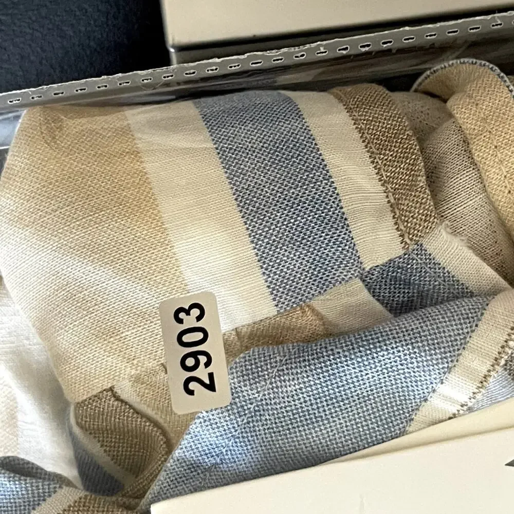 Zara Jacket Womens Large Striped Blue Linen BlendOpen Front Peplum Coastal NWT - Picture 15 of 16